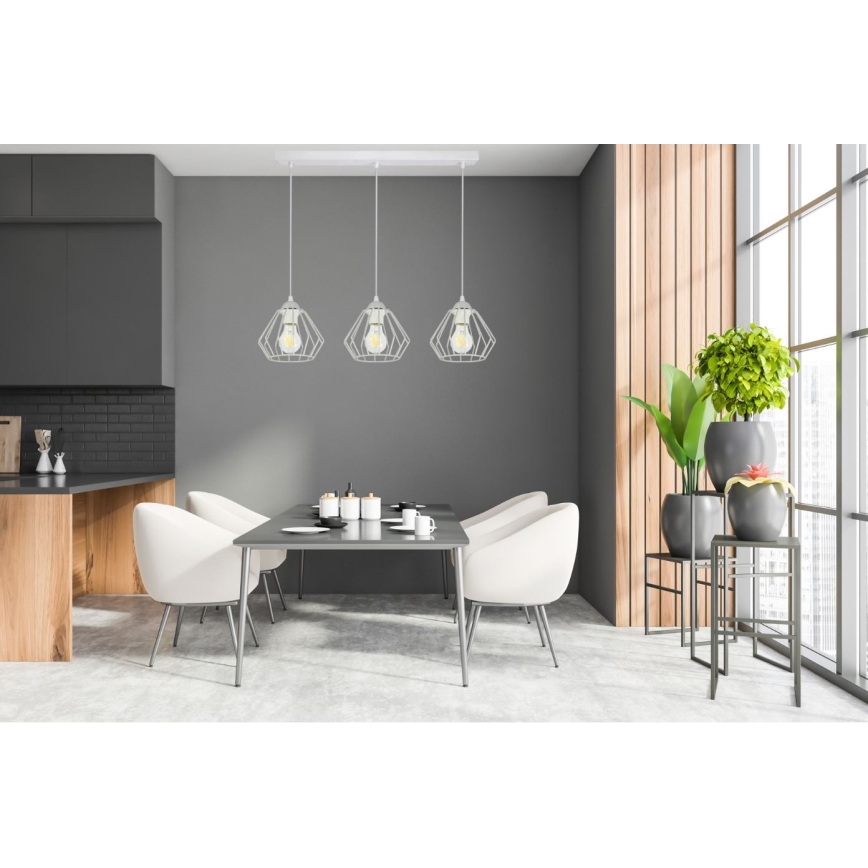 Lustr na lanku CEED 3xE27/60W/230V šedá