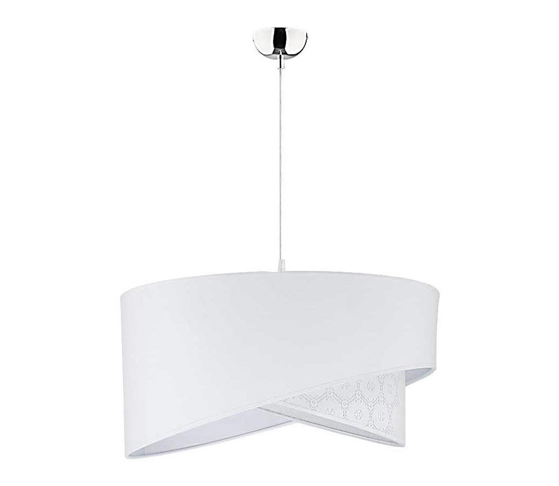 Duolla Lustr na lanku CELLO 1xE27/40W/230V bílá/krajka DU7256
