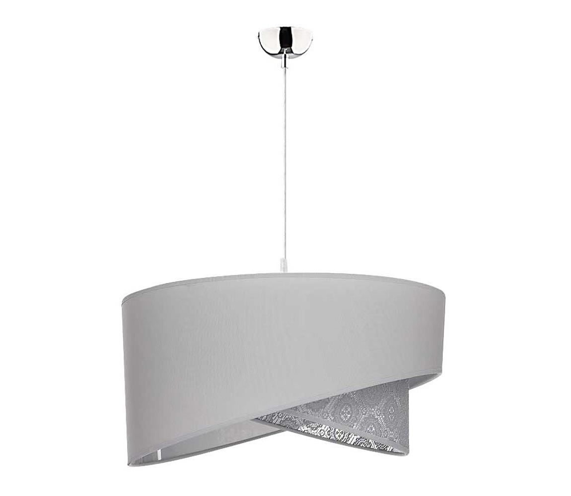 Duolla Lustr na lanku CELLO 1xE27/40W/230V šedá/krajka DU8306