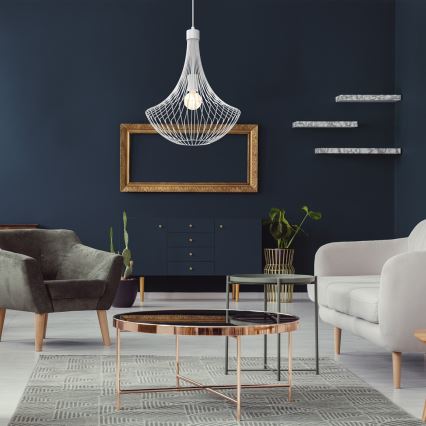Lustr na lanku CESTA 1xE27/60W/230V bílá