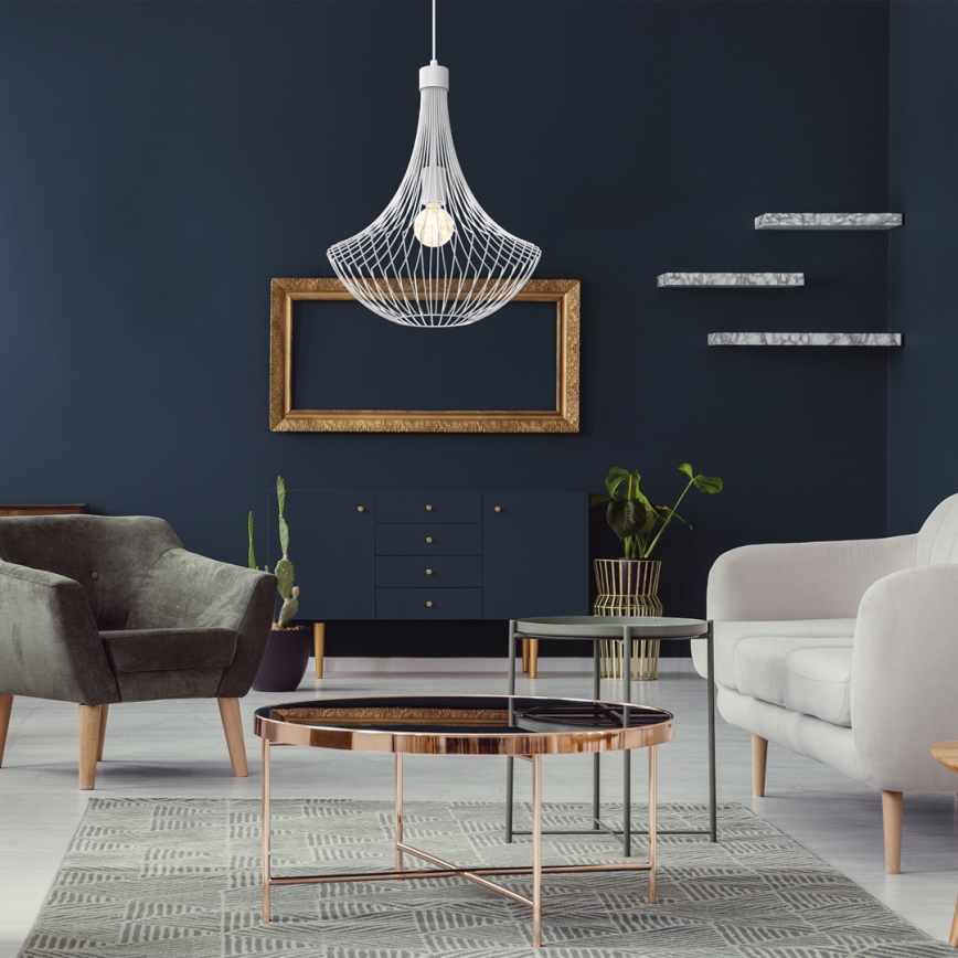 Lustr na lanku CESTA 1xE27/60W/230V bílá