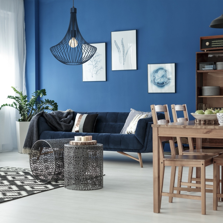 Lustr na lanku CESTA 1xE27/60W/230V modrá