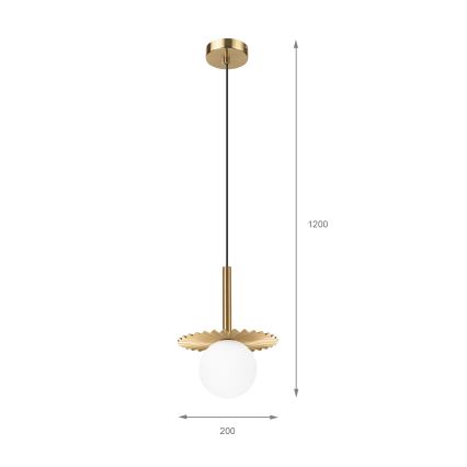 Lustr na lanku CHITA 1xG9/5W/230V zlatá