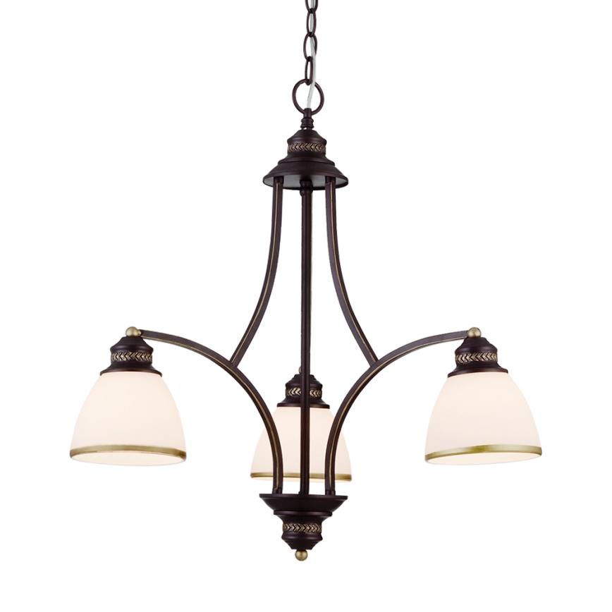 Lustr na lanku CLAIR 3xE27/60W/230V pr. 58 cm bronzová