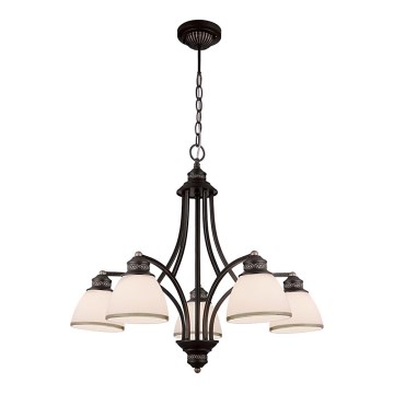 Lustr na lanku CLAIR 5xE27/60W/230V pr. 65 cm bronzová