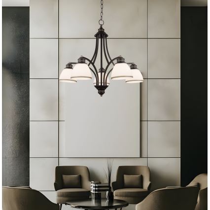 Lustr na lanku CLAIR 5xE27/60W/230V pr. 65 cm bronzová