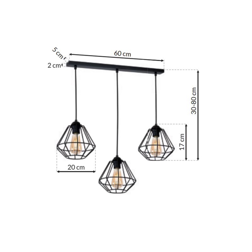 Lustr na lanku COLIN 3xE27/60W/230V
