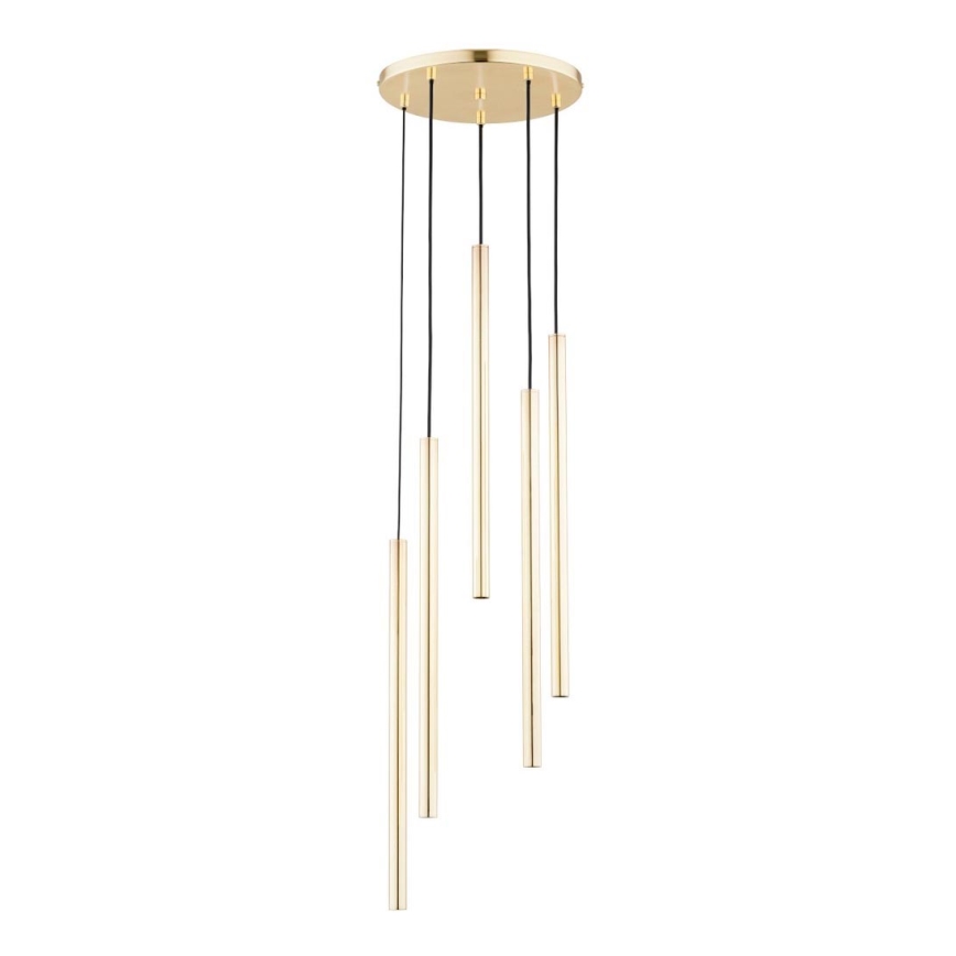 Lustr na lanku COLLET 5xG9/40W/230V pr. 30 cm zlatá