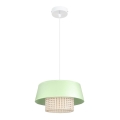Lustr na lanku CONA 1xE27/60W/230V pr. 35 cm zelená ratan