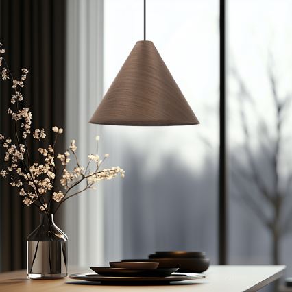Lustr na lanku CONO 1xE27/40W/230V mahagonová dýha