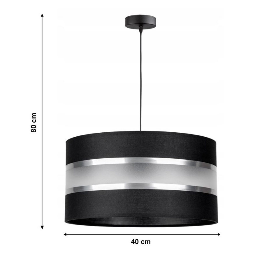 Lustr na lanku CORAL 1xE27/60W/230V černá