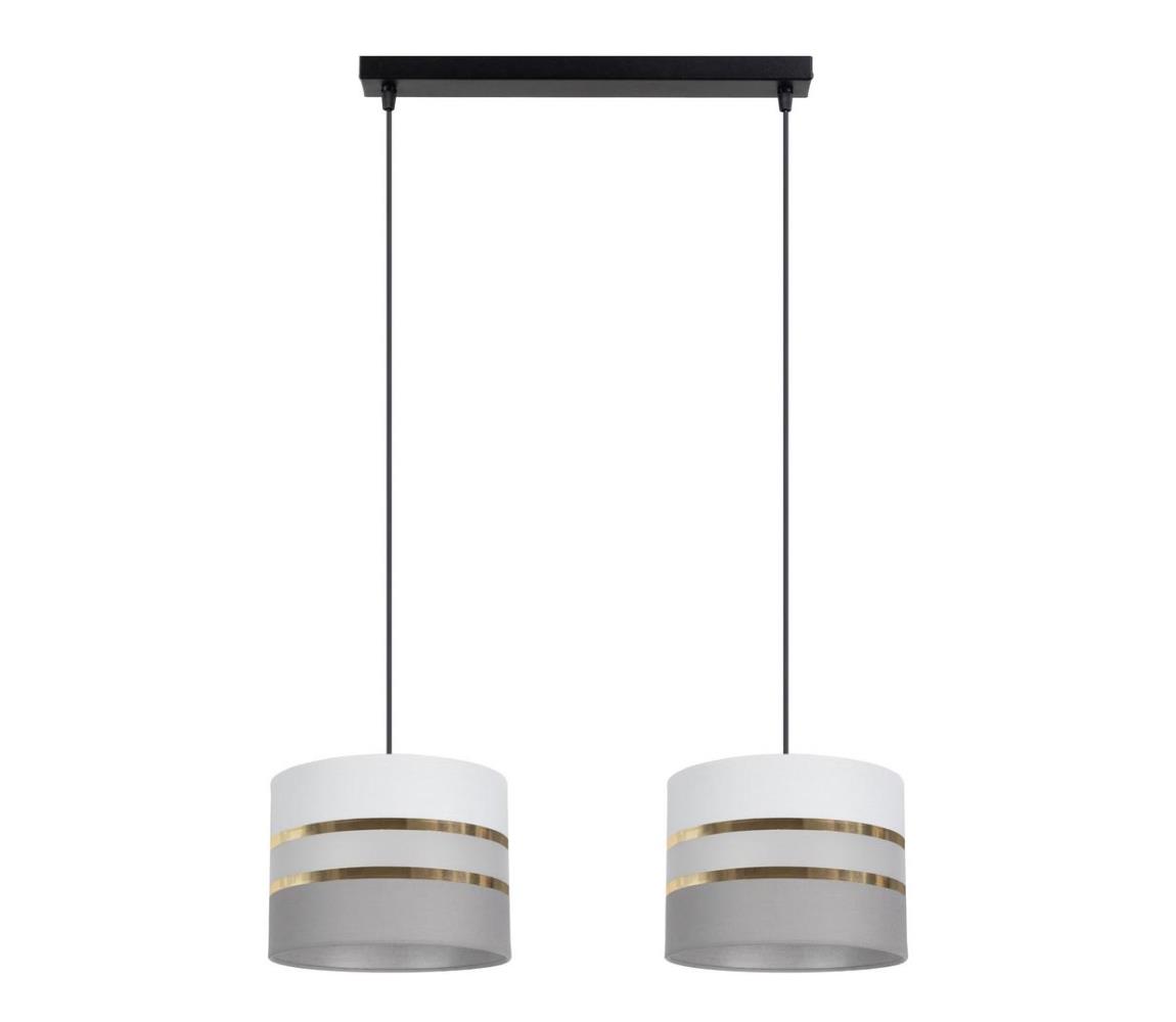 Belis Lustr na lanku CORAL 2xE27/60W/230V bílá/šedá BE0647