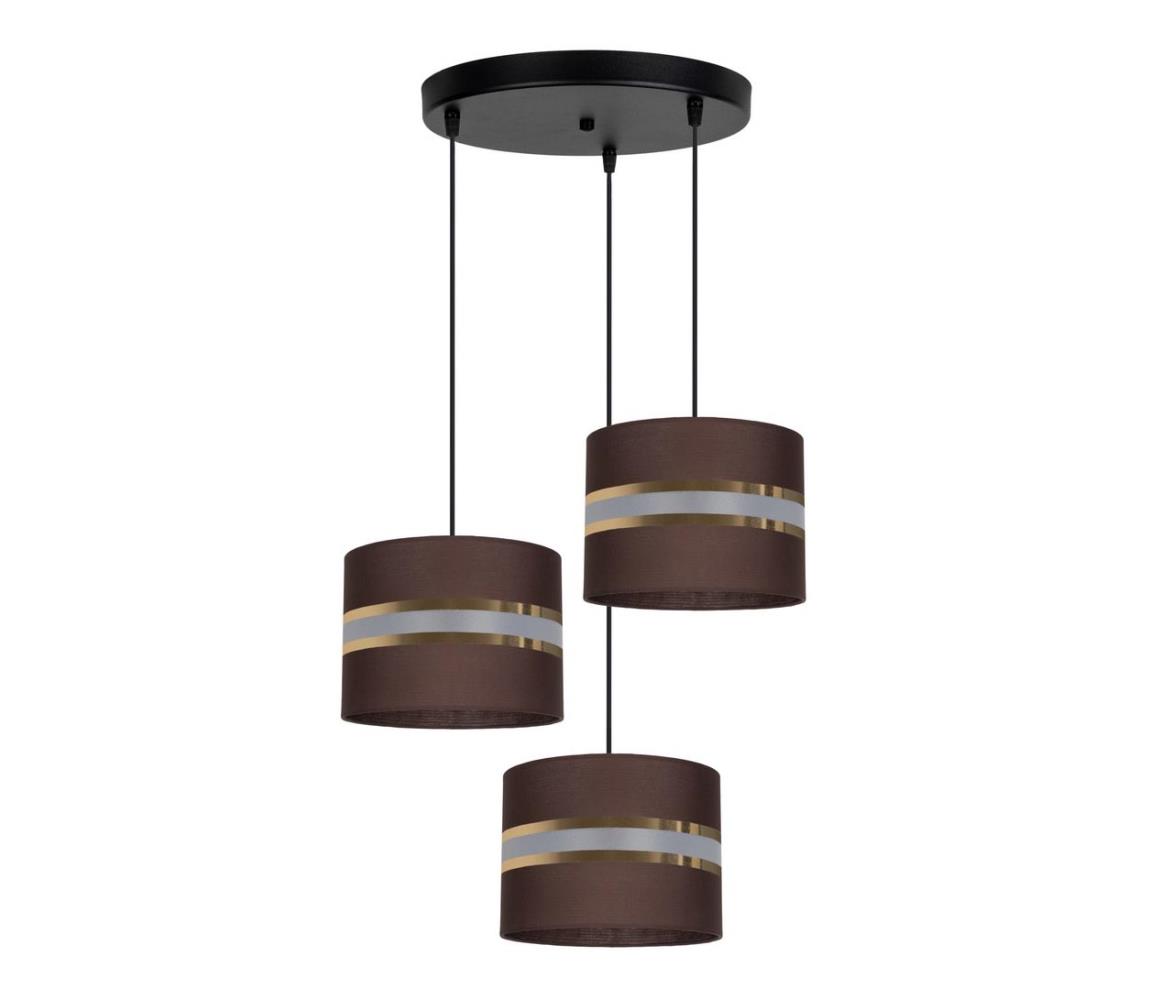 Belis Lustr na lanku CORAL 3xE27/60W/230V hnědá BE0674