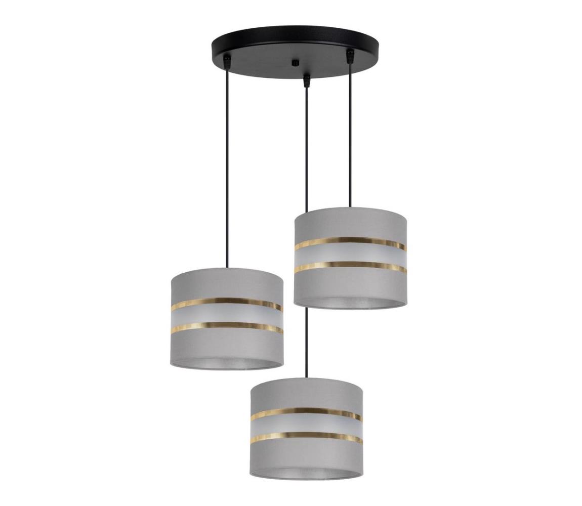 Belis Lustr na lanku CORAL 3xE27/60W/230V šedá BE0654