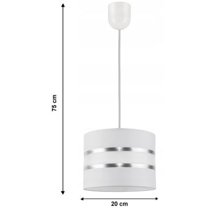 Lustr na lanku CORAL S 1xE27/60W/230V bílá