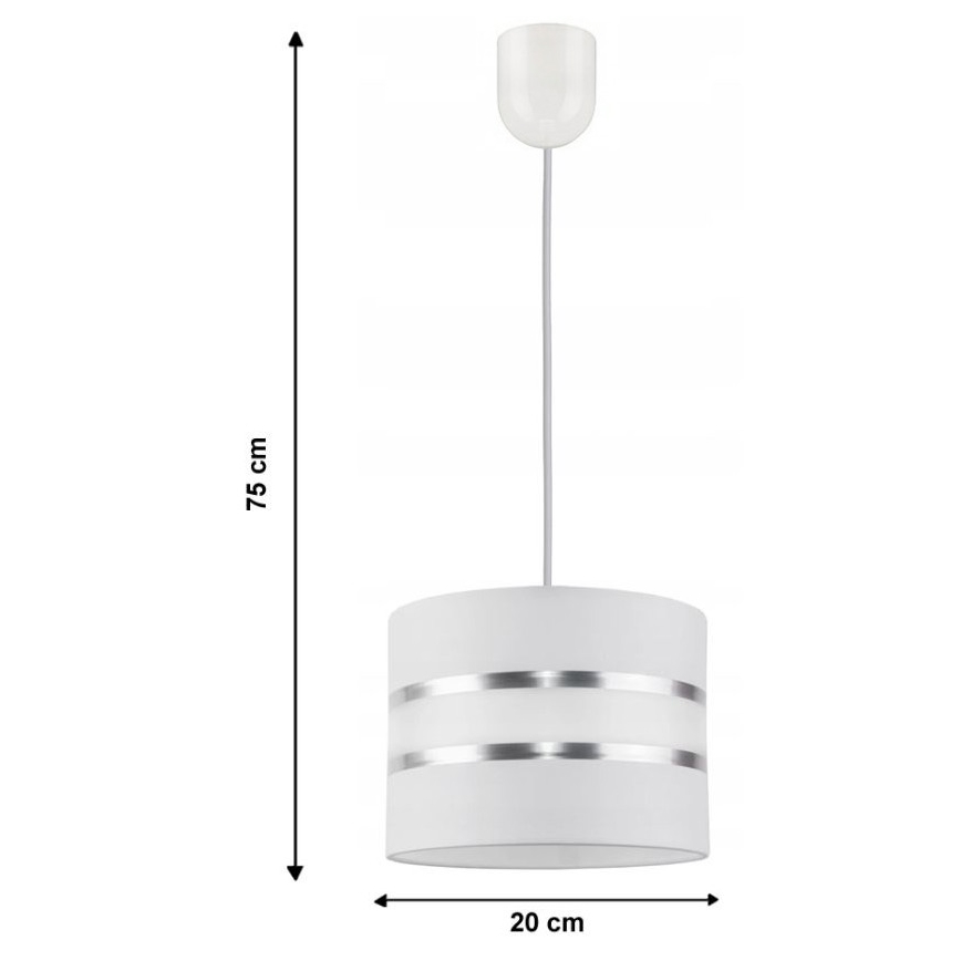 Lustr na lanku CORAL S 1xE27/60W/230V bílá