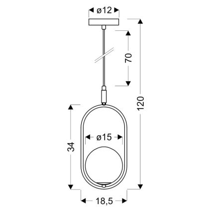 Lustr na lanku CORDEL 1xG9/28W/230V