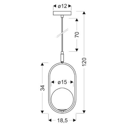 Lustr na lanku CORDEL 1xG9/28W/230V zlatá