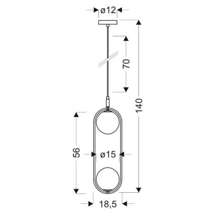 Lustr na lanku CORDEL 2xG9/28W/230V