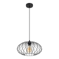 Lustr na lanku CORRINI 1xE27/60W/230V pr. 34 cm černá/čirá