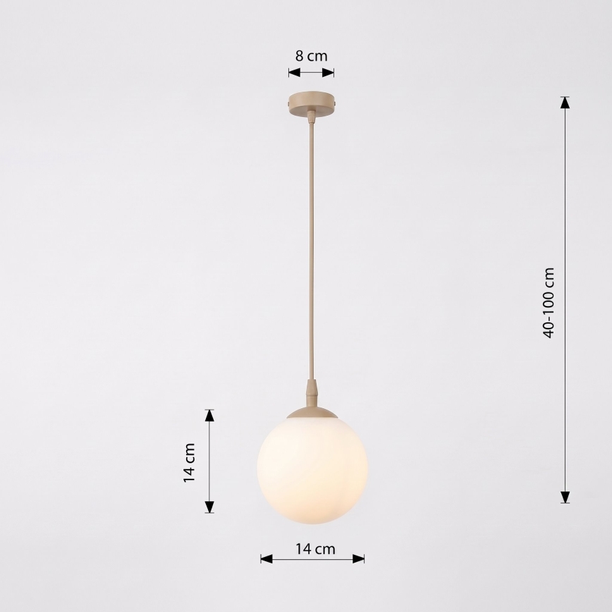 Lustr na lanku COSMO 1xE14/10W/230V béžová