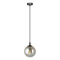 Lustr na lanku COSMO 1xE14/10W/230V pr. 14 cm černá/kouřová černá