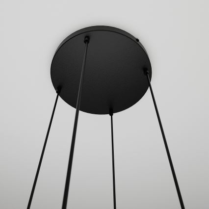 Lustr na lanku COSMO 4xE14/10W/230V pr. 40 cm černá/šedá/béžová/čirá