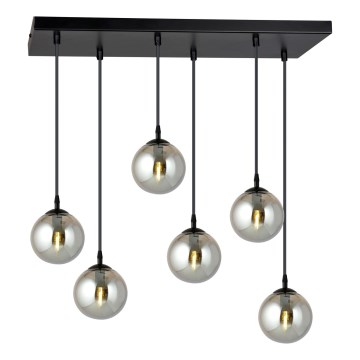 Lustr na lanku COSMO 6xE14/10W/230V černá/šedá