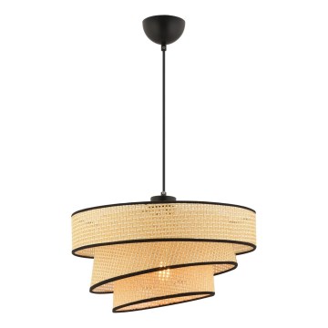 Lustr na lanku COUPER 1xE27/60W/230V béžová/černá