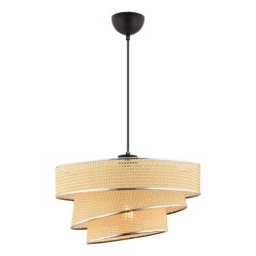 Lustr na lanku COUPER 1xE27/60W/230V béžová/lesklý chrom