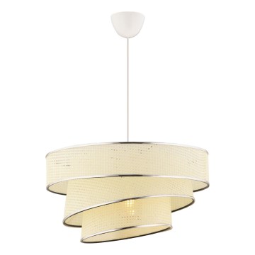 Lustr na lanku COUPER 1xE27/60W/230V bílá/lesklý chrom