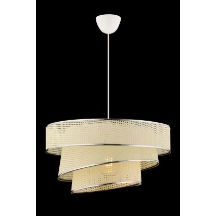 Lustr na lanku COUPER 1xE27/60W/230V bílá/lesklý chrom