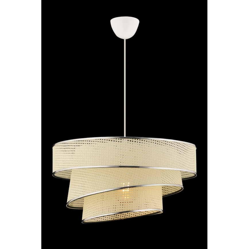 Lustr na lanku COUPER 1xE27/60W/230V bílá/lesklý chrom