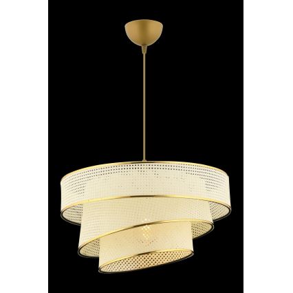 Lustr na lanku COUPER 1xE27/60W/230V bílá/zlatá