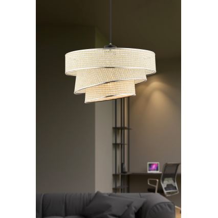 Lustr na lanku COUPER 1xE27/60W/230V krémová/lesklý chrom