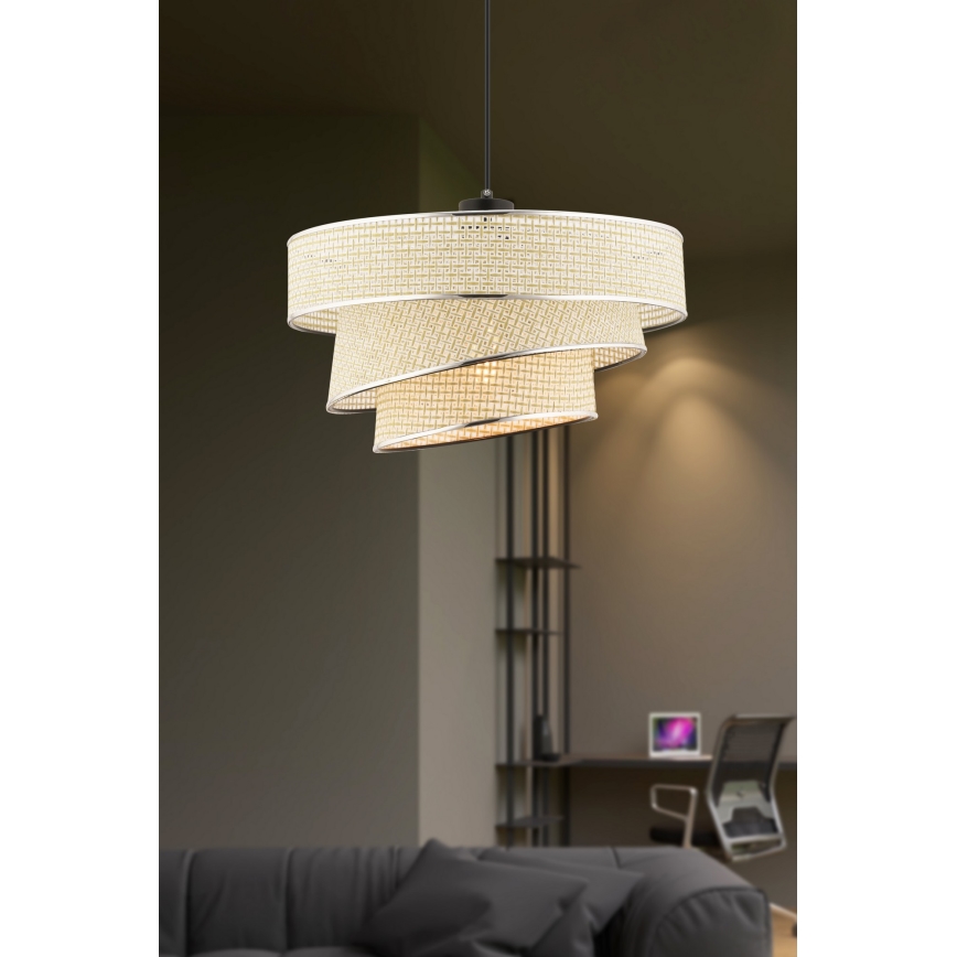 Lustr na lanku COUPER 1xE27/60W/230V krémová/lesklý chrom