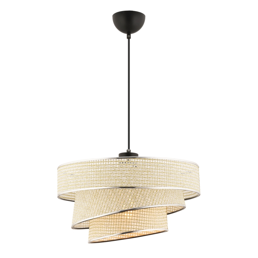 Lustr na lanku COUPER 1xE27/60W/230V krémová/lesklý chrom