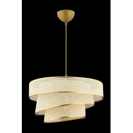 Lustr na lanku COUPER 1xE27/60W/230V krémová/zlatá