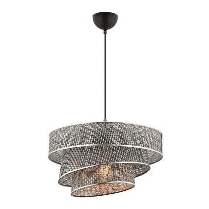 Lustr na lanku COUPER 1xE27/60W/230V šedá/lesklý chrom