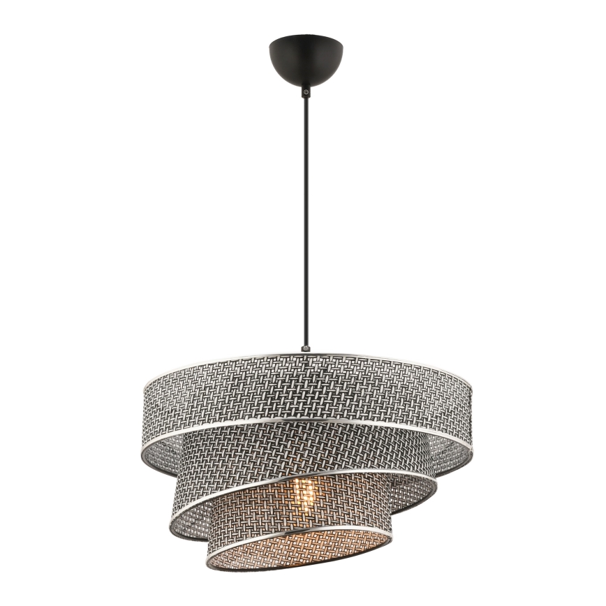 Lustr na lanku COUPER 1xE27/60W/230V šedá/lesklý chrom