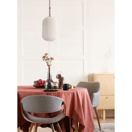 Lustr na lanku CRESTO 1xE27/40W/230V bílá/zlatá