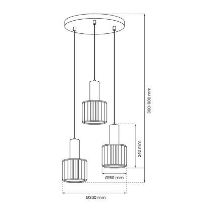 Lustr na lanku CRISTAL 3xE27/60W/230V černá