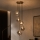 Lustr na lanku CRISTAL 5xE14/15W/230V mosaz/kouřová černá