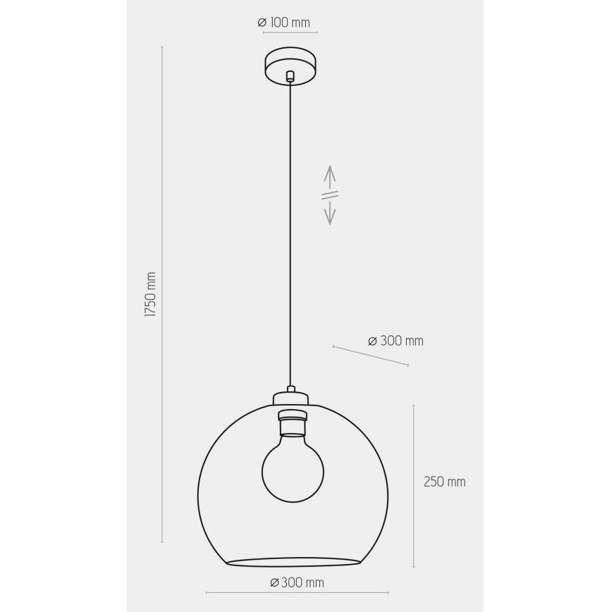 Lustr na lanku CUBUS 1xE27/60W/230V