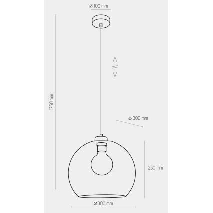 Lustr na lanku CUBUS 1xE27/60W/230V