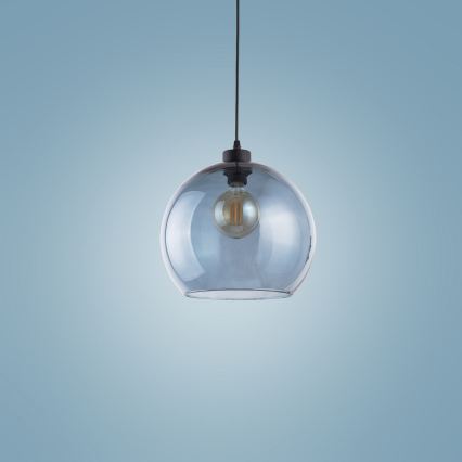 Lustr na lanku CUBUS 1xE27/60W/230V modrá