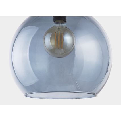 Lustr na lanku CUBUS 1xE27/60W/230V modrá
