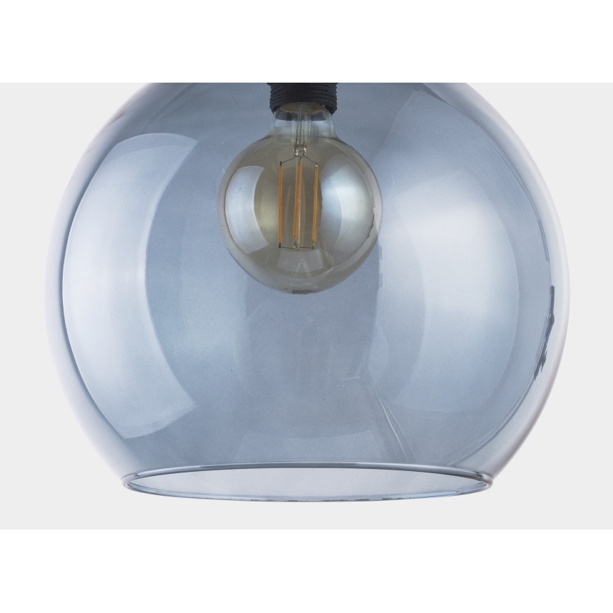 Lustr na lanku CUBUS 1xE27/60W/230V modrá