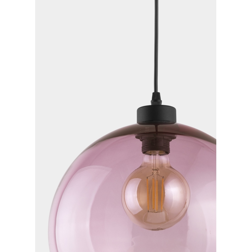 Lustr na lanku CUBUS 1xE27/60W/230V růžová