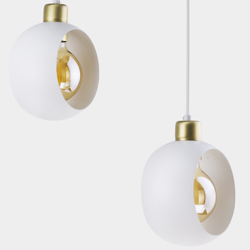 Lustr na lanku CYKLOP 3xE27/60W/230V bílá